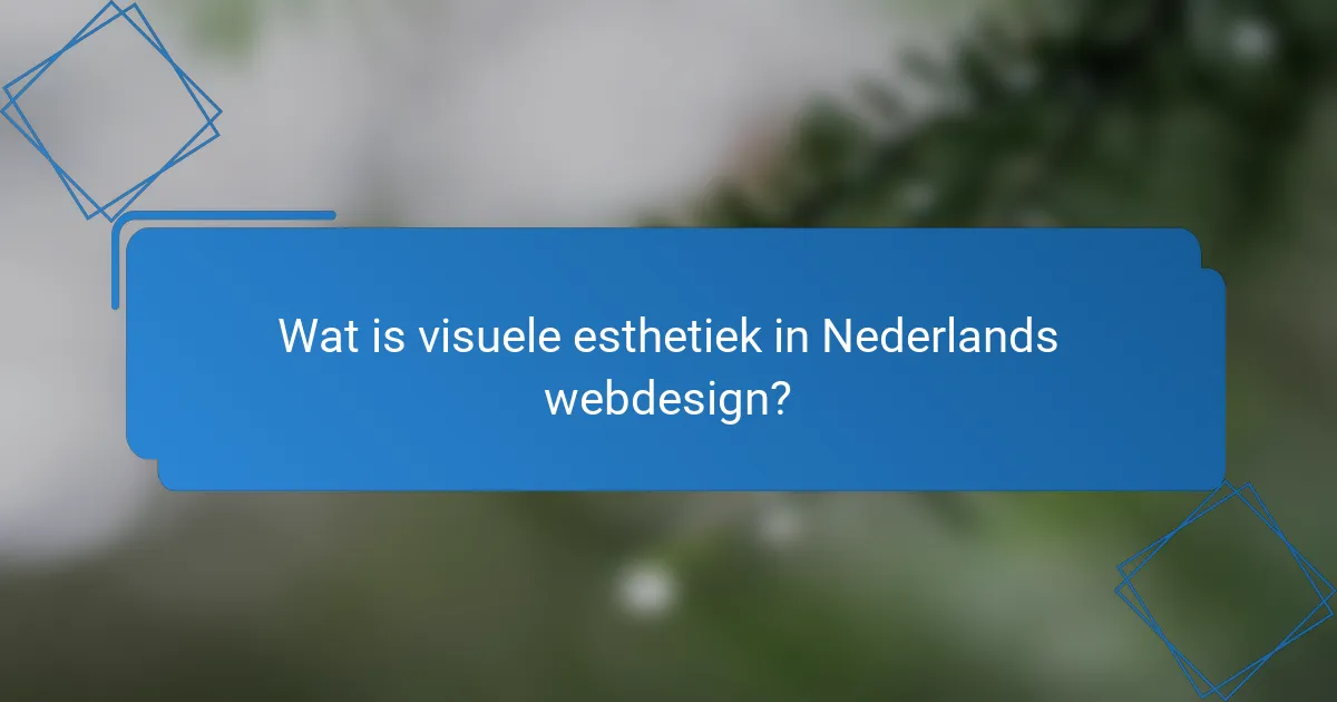 Wat is visuele esthetiek in Nederlands webdesign?