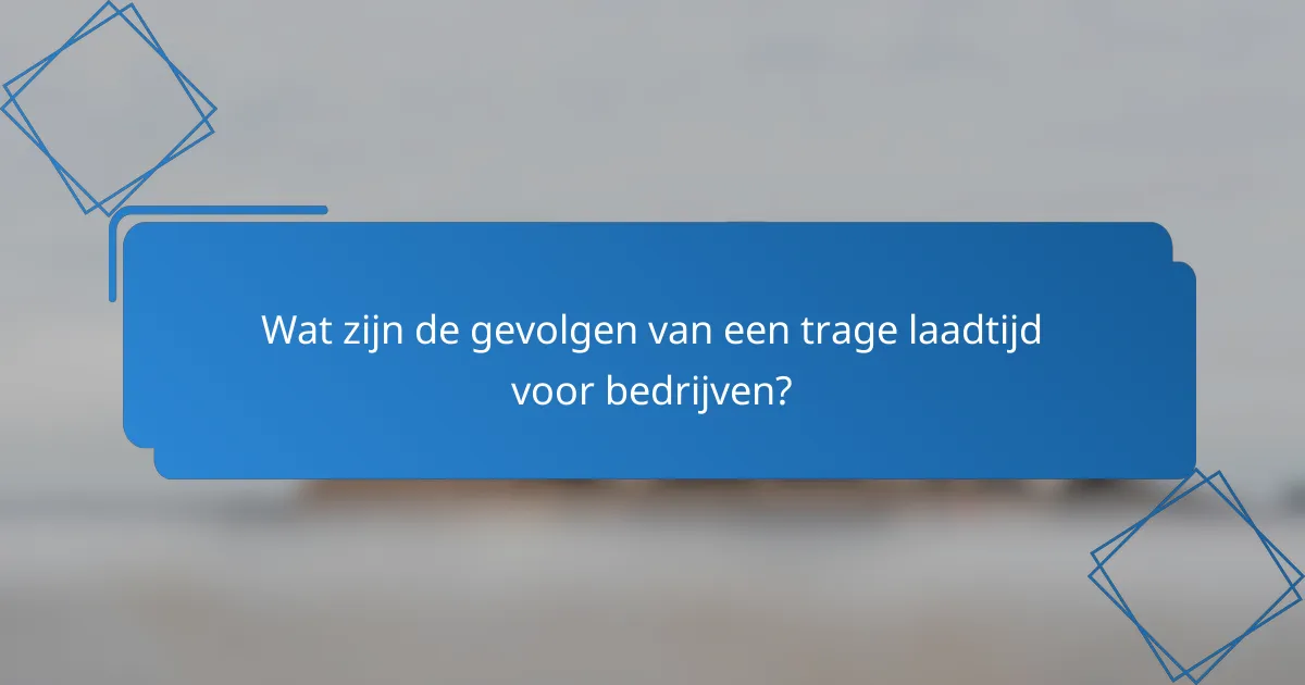Wat zijn de gevolgen van een trage laadtijd voor bedrijven?